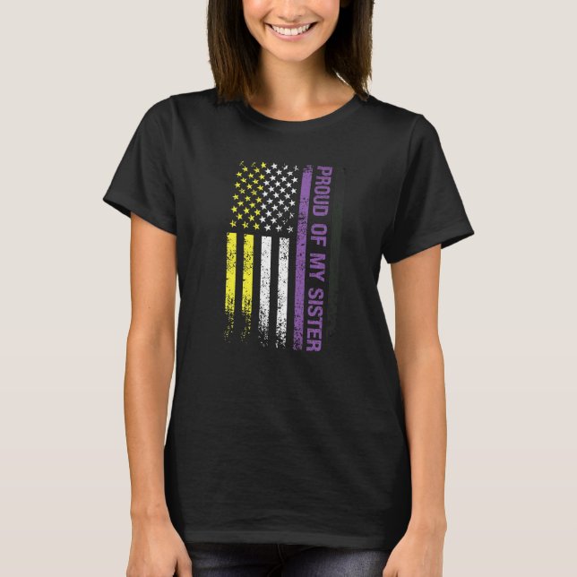 Camiseta Orgulho Da Minha Irmã Não-Binária (Frente)