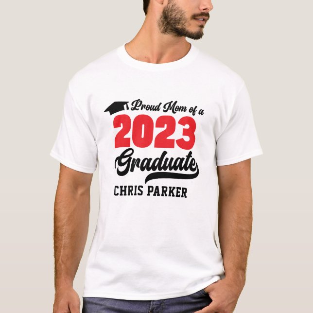 Camiseta Orgulho da MOM de um Script Vermelho Moderno de Fo (Frente)