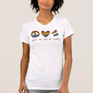 Camiseta Orgulho da Paz e Igualdade de Amor Floral
