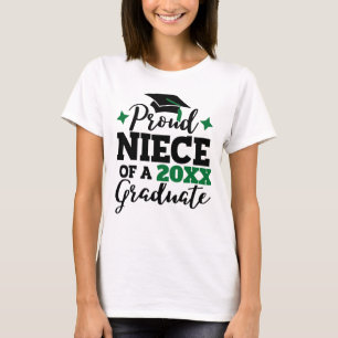 Camiseta Orgulho da sobrinha de um tassel verde-formando em