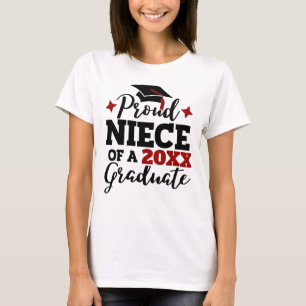Camiseta Orgulho da sobrinha de um tassel vermelho-formando