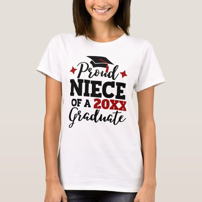 Camiseta Orgulho da sobrinha de um tassel vermelho-formando (Frente)