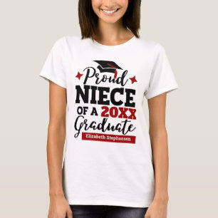 Camiseta Orgulho da sobrinha de um tassel vermelho-formando