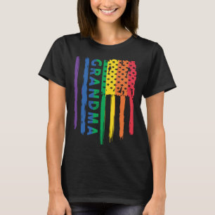 Camiseta Orgulho da vovó LGBT Rainbow Family USA Americano