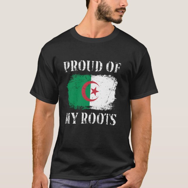 Camiseta Orgulho Das Minhas Raízes Argelinas Bandeira Argel (Frente)