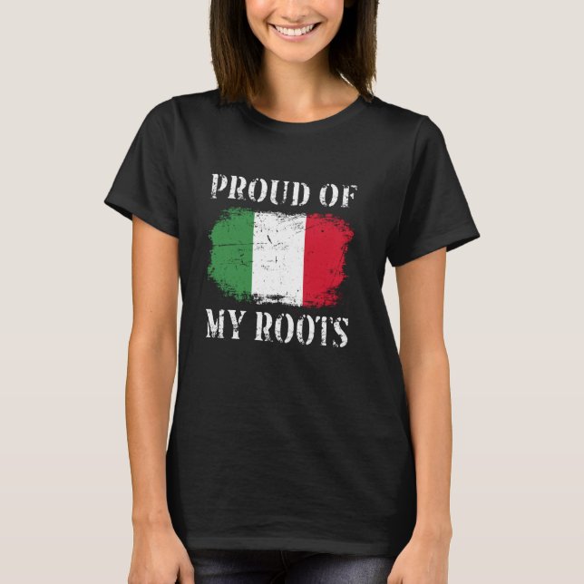 Camiseta Orgulho Das Minhas Raízes Italianas Na Bandeira It (Frente)