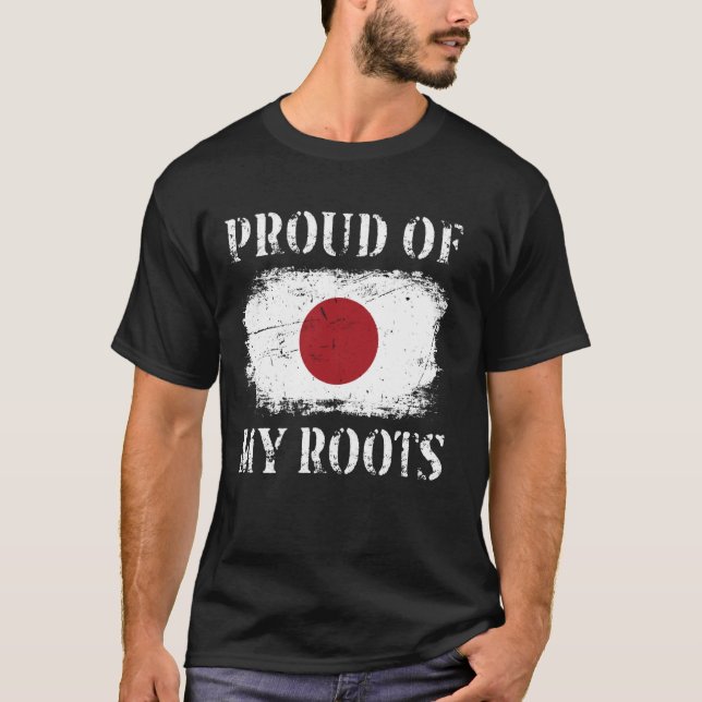 Camiseta Orgulho Das Minhas Raízes Japonesas Bandeira Do Ja (Frente)