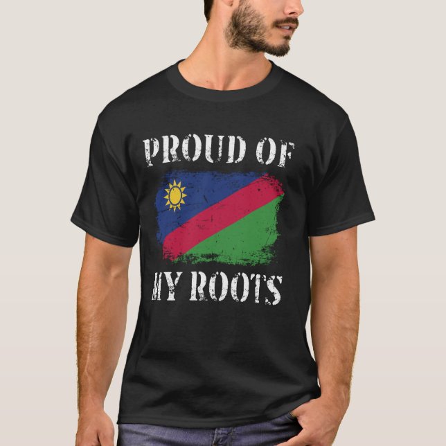 Camiseta Orgulho Das Minhas Raízes Namíbia Bandeira Namíbia (Frente)