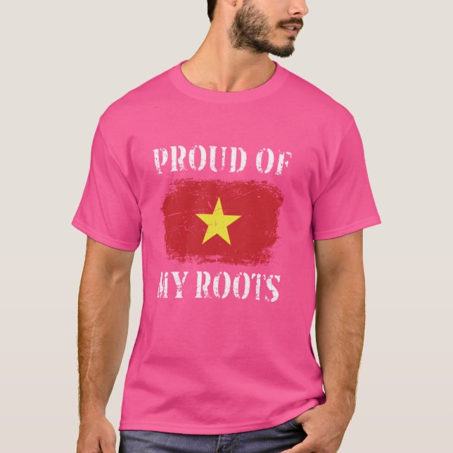 Camiseta Orgulho Das Minhas Raízes Vietnamitas Bandeiras Vi (Frente)
