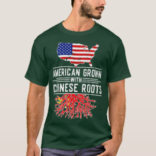 Camiseta Orgulho das Raízes Chinesas Americanas Crescentes