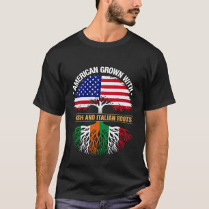 Camiseta Orgulho das Raízes Irlandesas Italianas da Herança