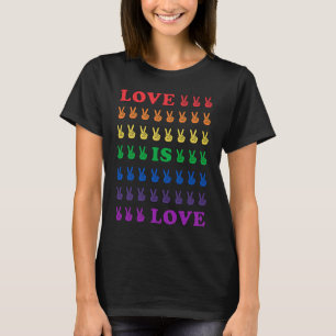 Camiseta Orgulho De Amor É Sinais De Mão De Paz Multicolore