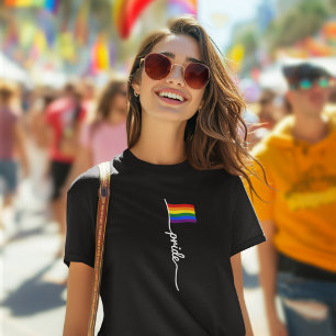 Camiseta Orgulho de arte com bandeira LGBT