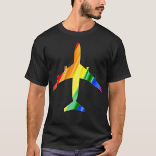 Camiseta Orgulho de Atendimento de Voo do Avião Arco-Íris