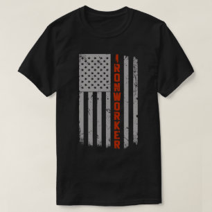 Camiseta Orgulho de Bandeira Americano Ironworker