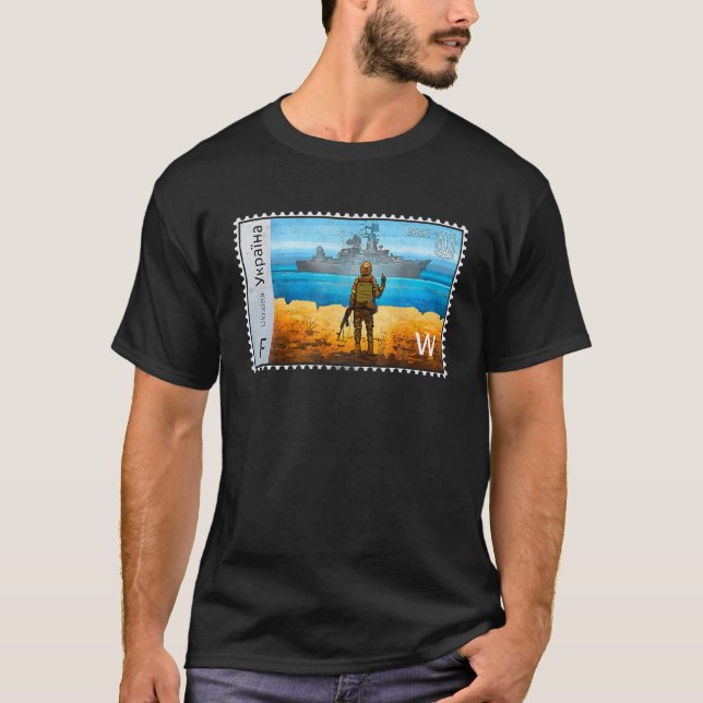 Camiseta Orgulho de Bandeira de Cartaz da Ucrânia (Frente)