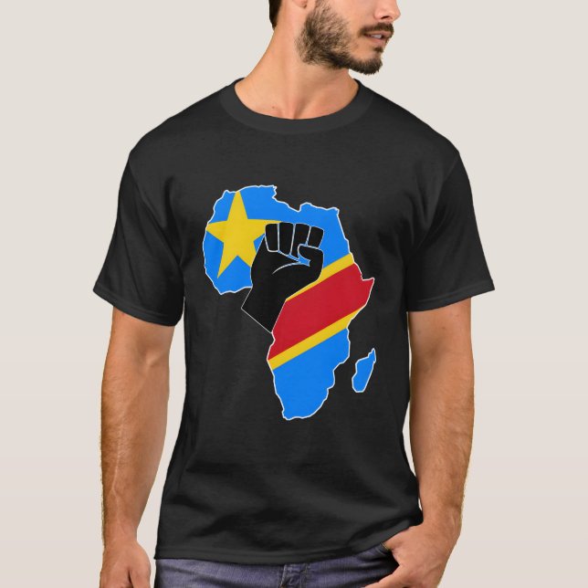 Camiseta Orgulho De Bandeira Do Rdc Da República Democrátic (Frente)