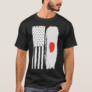 Camiseta Orgulho de Bandeira Japonês Americano Japão