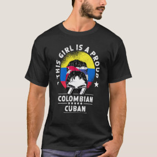 Camiseta Orgulho de Cidadã de Menina Adulta Cubana Bandeira