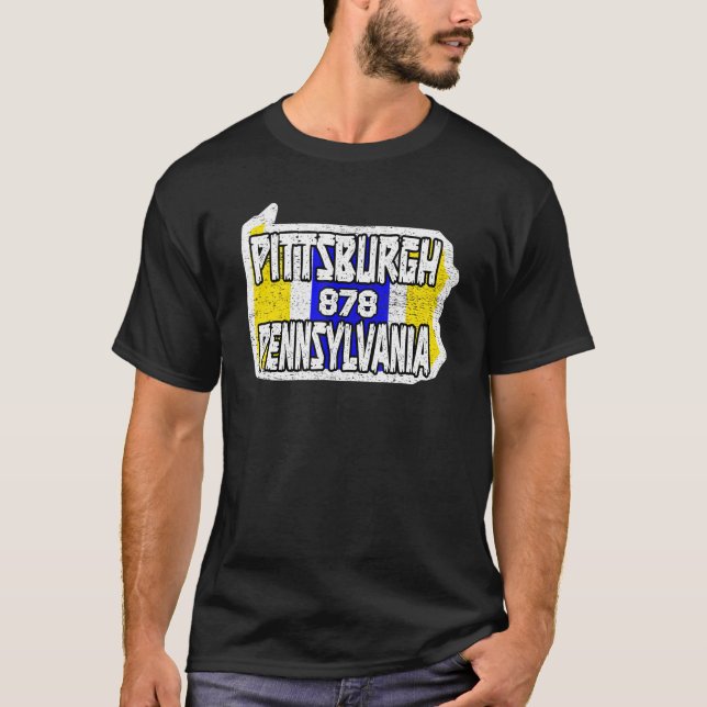 Camiseta Orgulho de Cidade do Estado de Pittsburgh Pensilvâ (Frente)