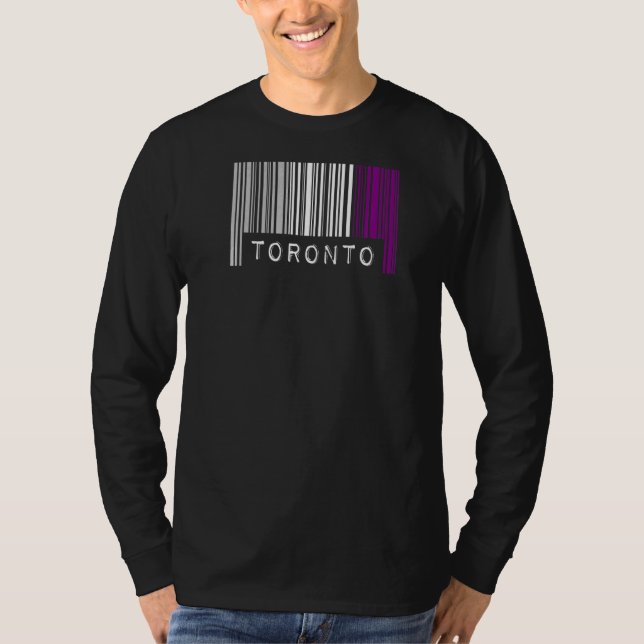 Camiseta Orgulho de Código de Barras Asexual Toronto Canadá (Frente)