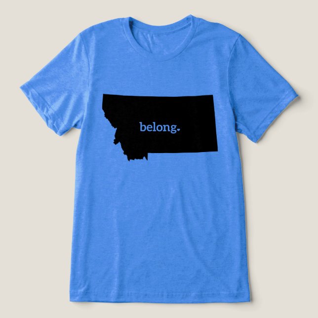 Camiseta Orgulho de Estado do Coração de Montana Belong (Design frontal)