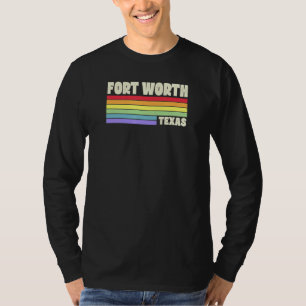 Camiseta Orgulho de Fort Worth Texas Bandeira Arco-íris Org