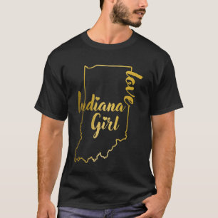 Camiseta Orgulho de Garota do Mapa Antigo de Indiana
