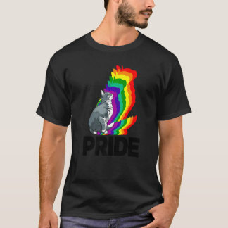 Camiseta Orgulho de Gato Arco-íris de Cor Gato Gatito 1
