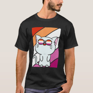 Camiseta Orgulho de Gato Gato Lésbica Bandeira Lgbtq Orgulh