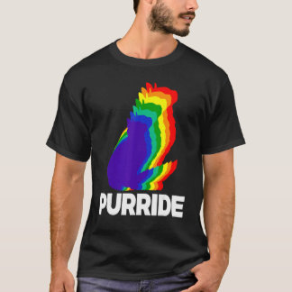 Camiseta Orgulho de Gato Purride Arco-íris de Cores Gato Ga