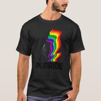 Camiseta Orgulho de Gato Purride Arco-íris de Cores Gato Ga