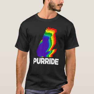 Camiseta Orgulho de Gato Purride Arco-íris de Gato Cor Gat