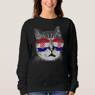 Camiseta Orgulho de Gato Raiz do País de Bandeira da Croáci
