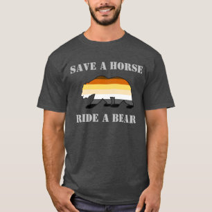 Camiseta Orgulho de gay Urso Salva Um Urso De Cavalo
