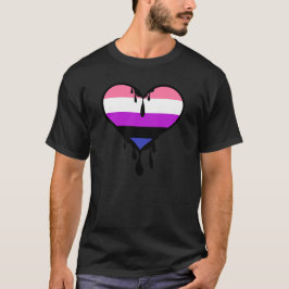 Camiseta Orgulho de Genderfluido Derrubando Coração