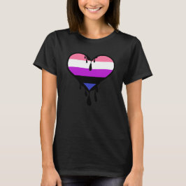 Camiseta Orgulho de Genderfluido Derrubando Coração