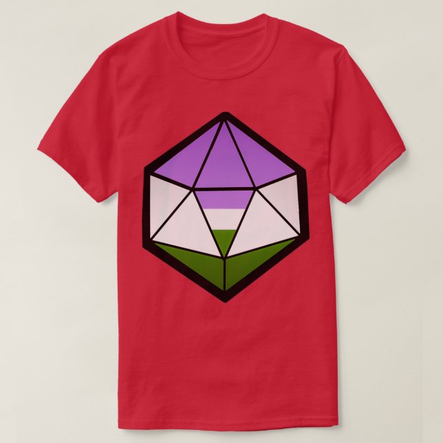 Camiseta Orgulho de Genderqueer D20 (Frente do Design)