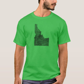 Camiseta Orgulho de impressão digital do estado natal de Id