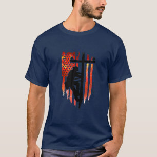 Camiseta Orgulho de Lineman Homens da bandeira americana Jo