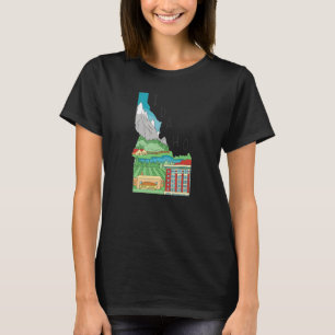 Camiseta Orgulho de Mapa do Estado de Idaho Vintage
