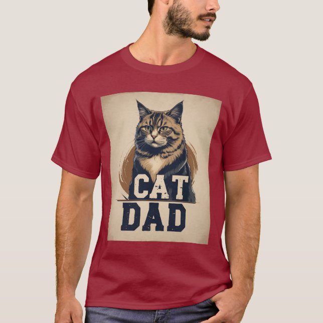 Camiseta Orgulho de Pais Gatos - Arte Felina Enroscada (Frente)