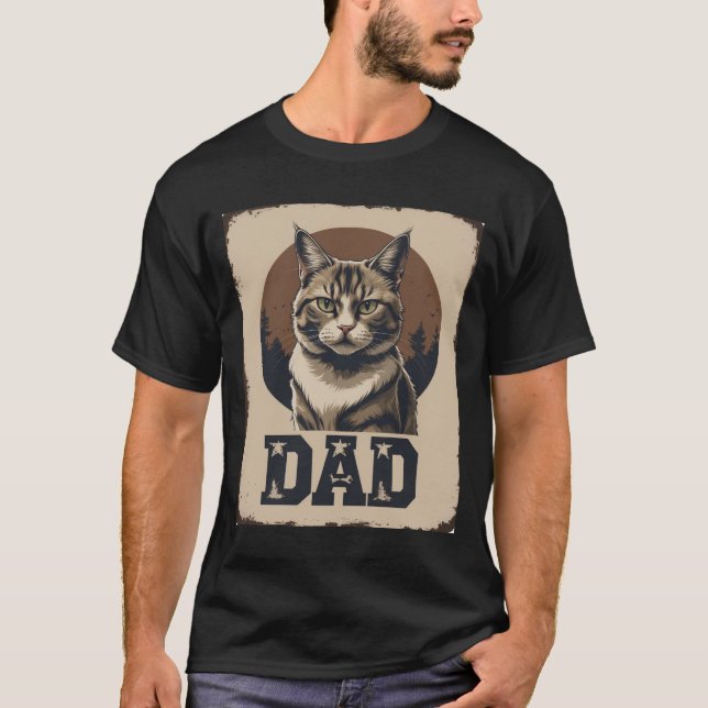 Camiseta Orgulho de Pais Gatos - Arte Felina Enroscada (Frente)