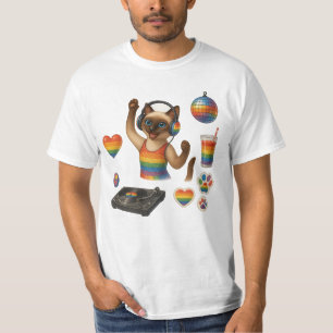Camiseta Orgulho de patas LGBTQ inspirado em Gato