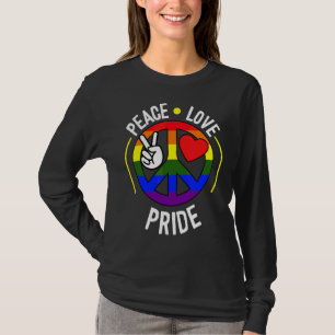 Camiseta Orgulho de paz Lgbt Q Gay do arco-íris Legal Colo