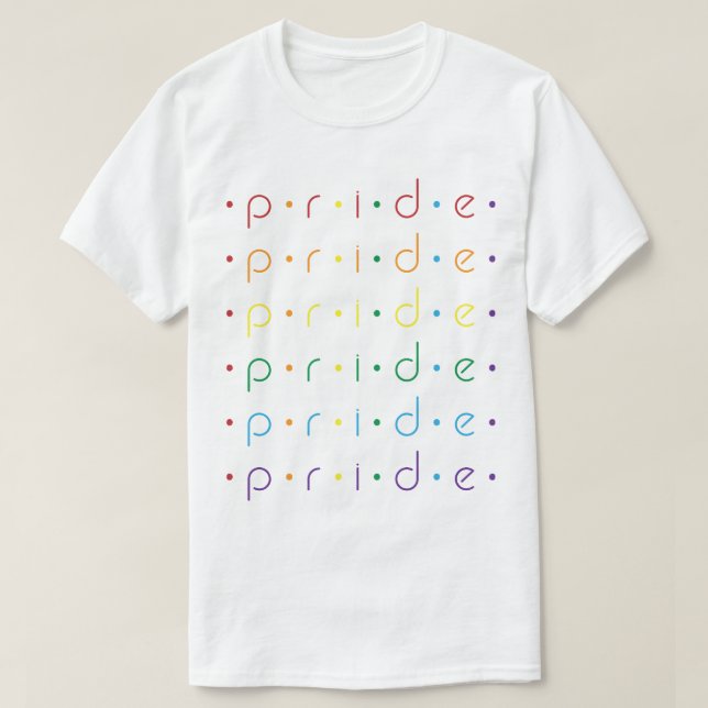 Camiseta Orgulho de pontos do arco-íris Gay LGBT Queer Ally (Frente do Design)