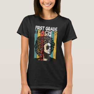 Camiseta Orgulho de Professora Negra do 1º Ano Mulher Negra