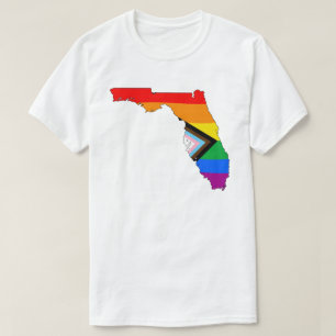 Camiseta Orgulho de Progresso LGBTQ do Orgulho Estatal da F