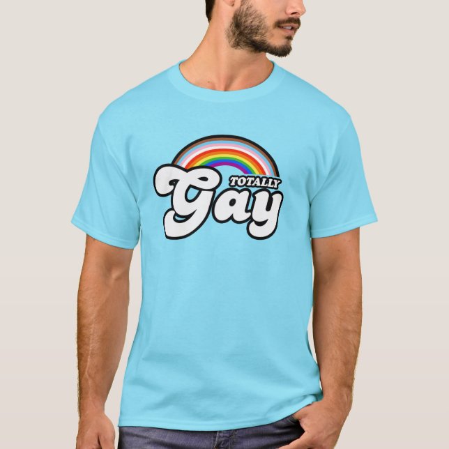 Camiseta Orgulho de progresso totalmente Gay (Frente)