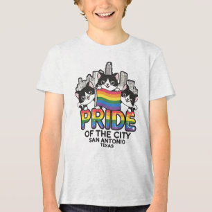 Camiseta Orgulho de San Antonio City Texas EUA Rainbow Flag